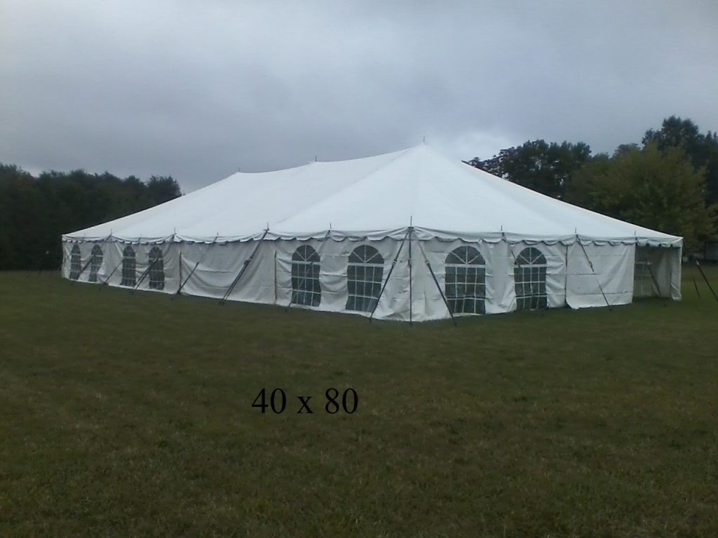 40x80 enclosed tent for rent